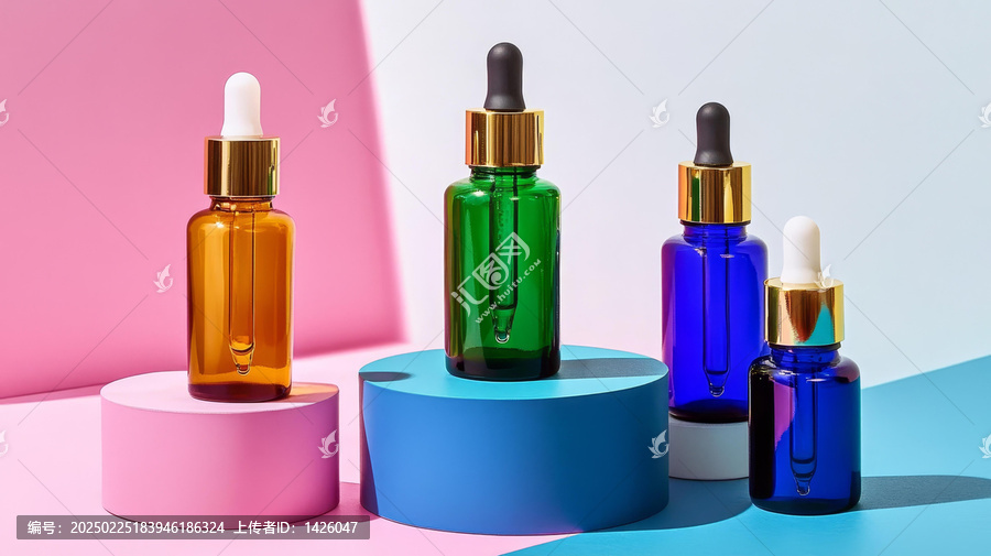 彩色滴管瓶擺放