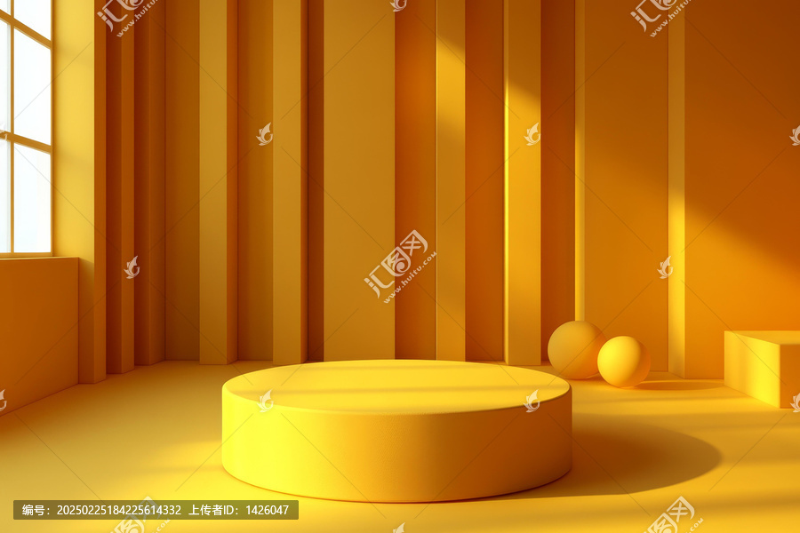 抽象幾何黃色產(chǎn)品展示背景