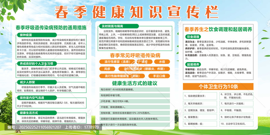 春季健康知識(shí)宣傳欄
