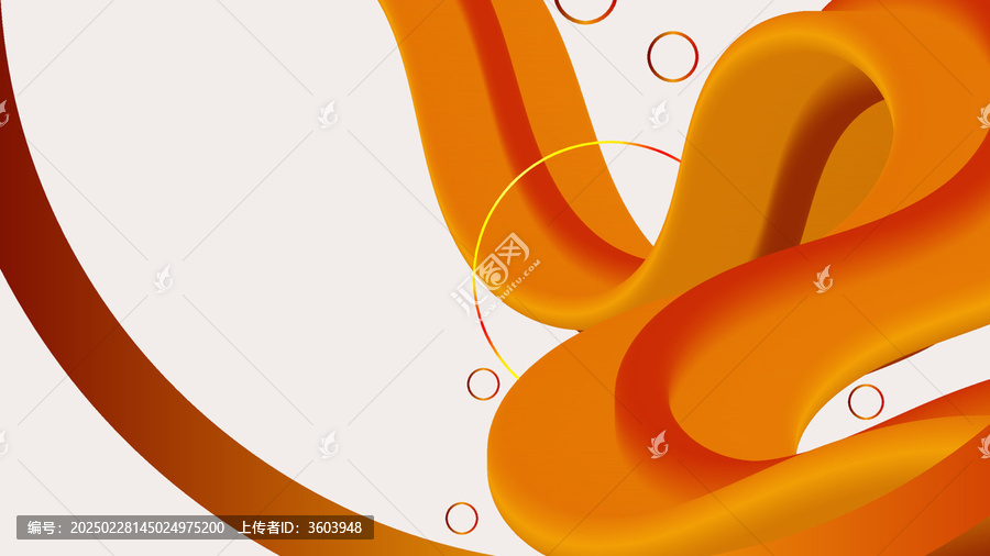 白底橙色抽象3d矢量背景