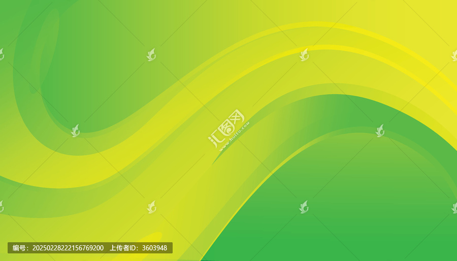 黃綠色漸變抽象波浪矢量背景