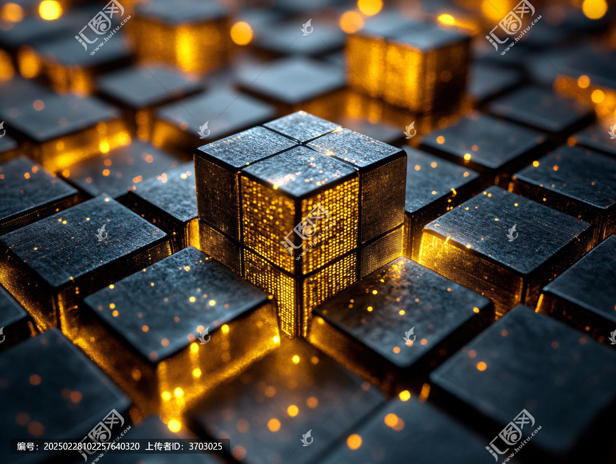 金色立方體