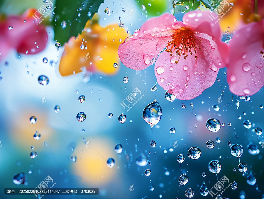 鮮花上雨珠