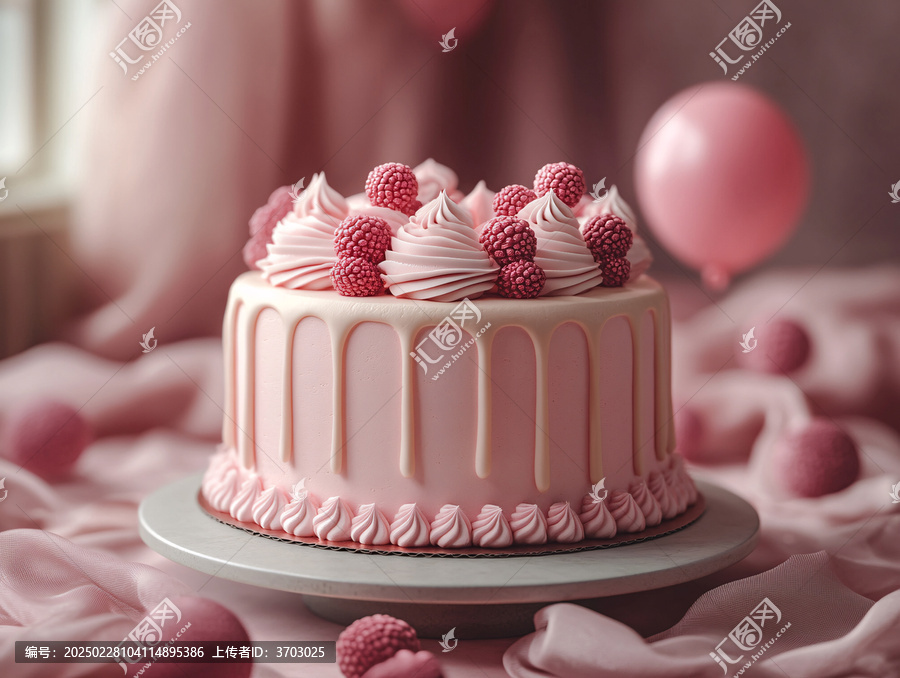 粉色生日蛋糕