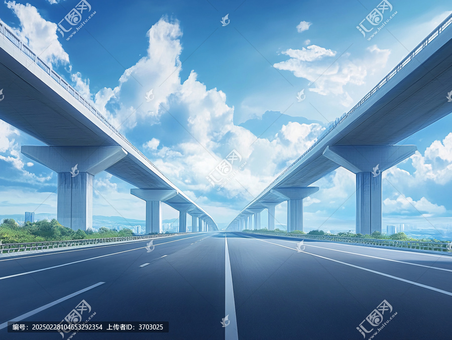 藍天白云高架橋