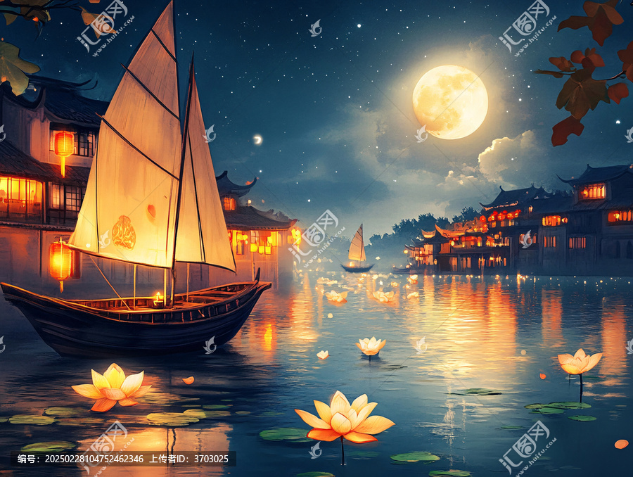 河上夜景