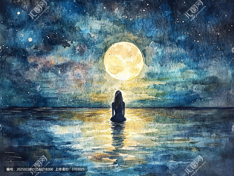 星辰大海女孩背影