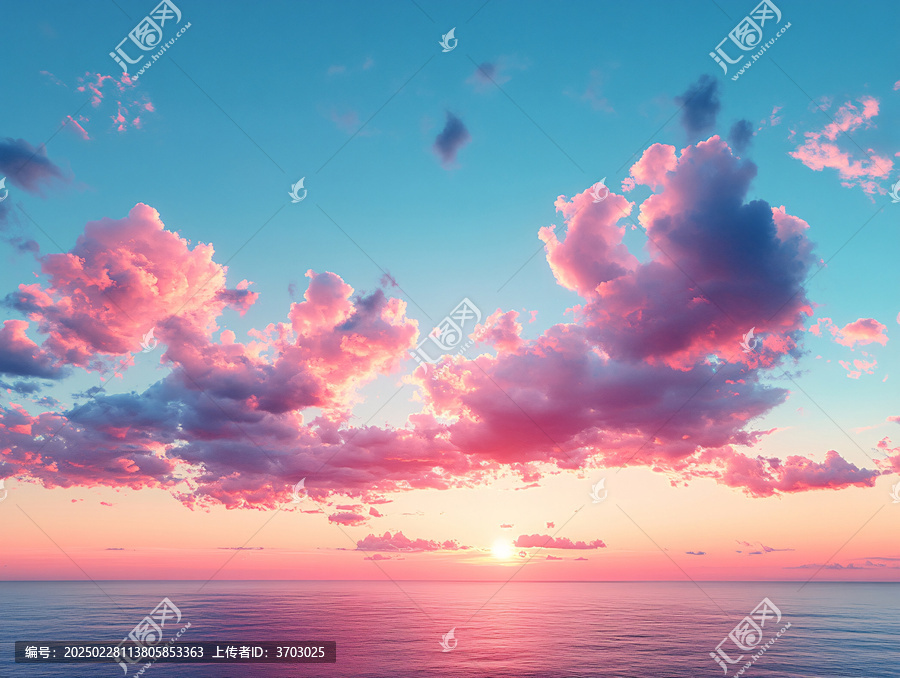 云海落日背景