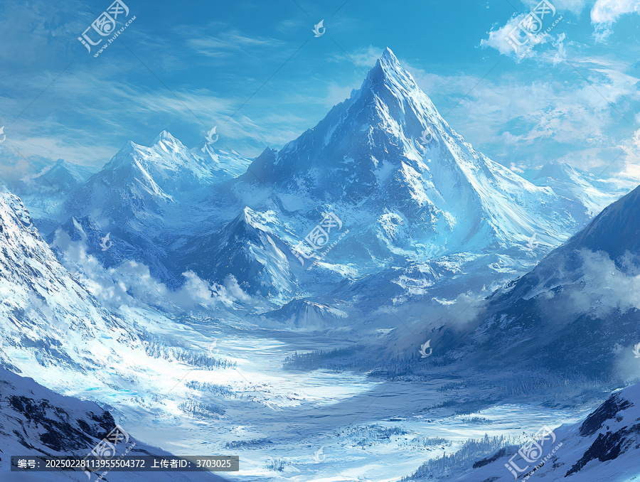 雪山原畫