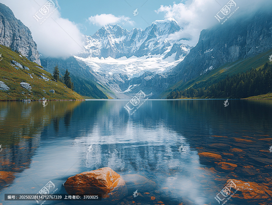 高山湖泊冰磧湖