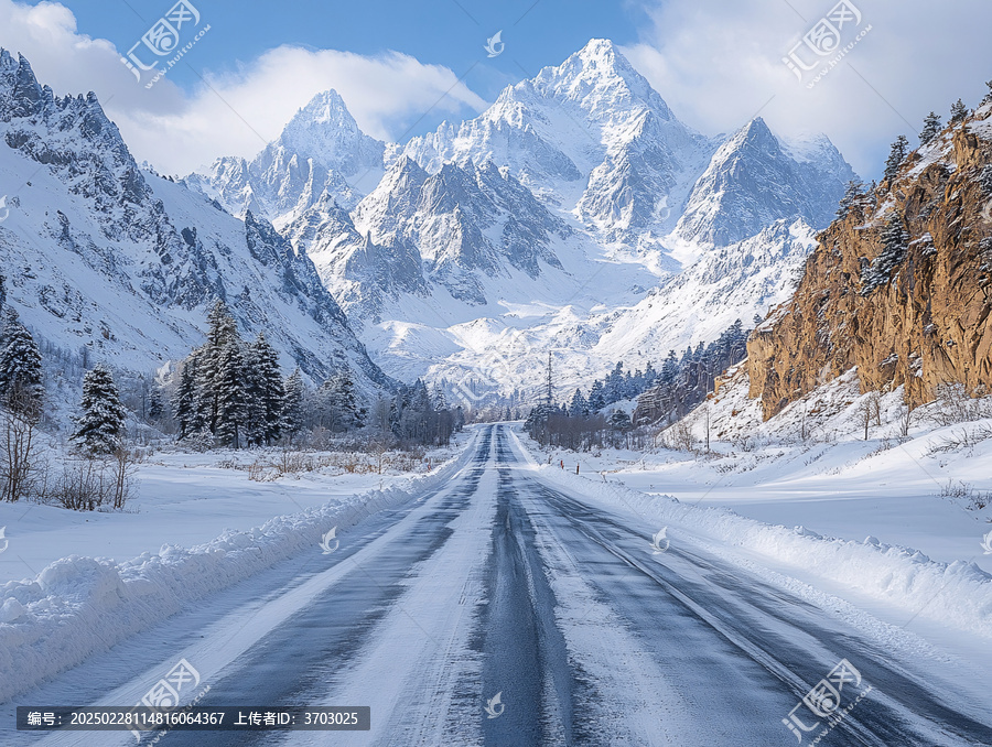 冰天雪地冰雪路段