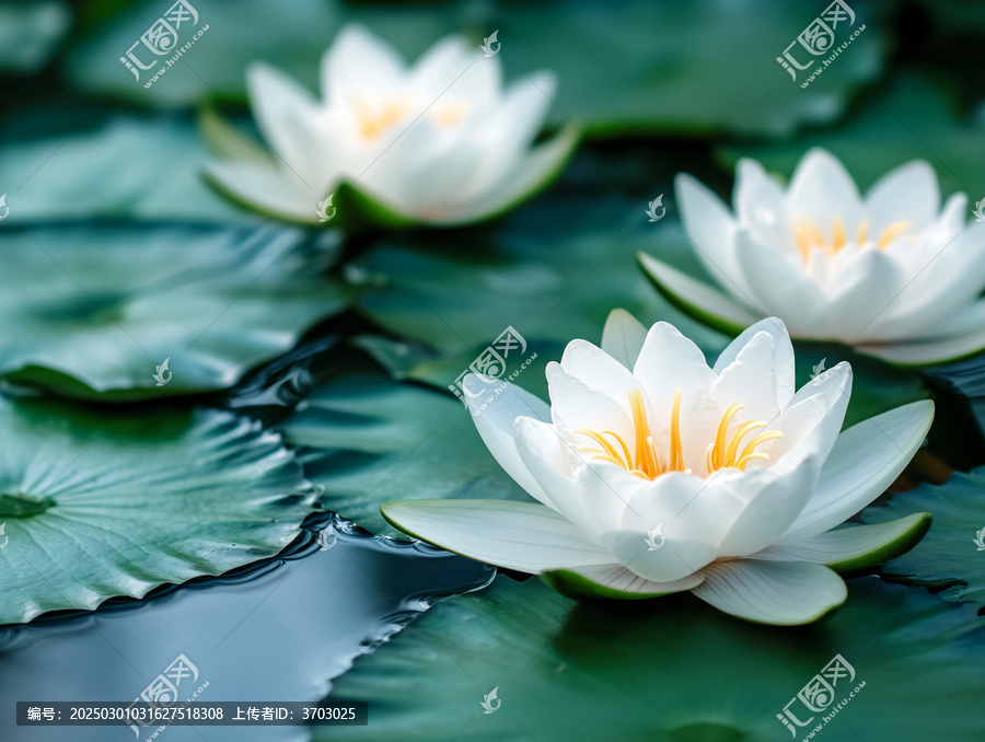高清白色睡蓮