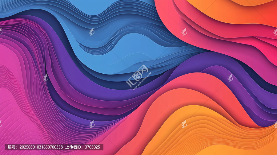 多彩剪紙曲面
