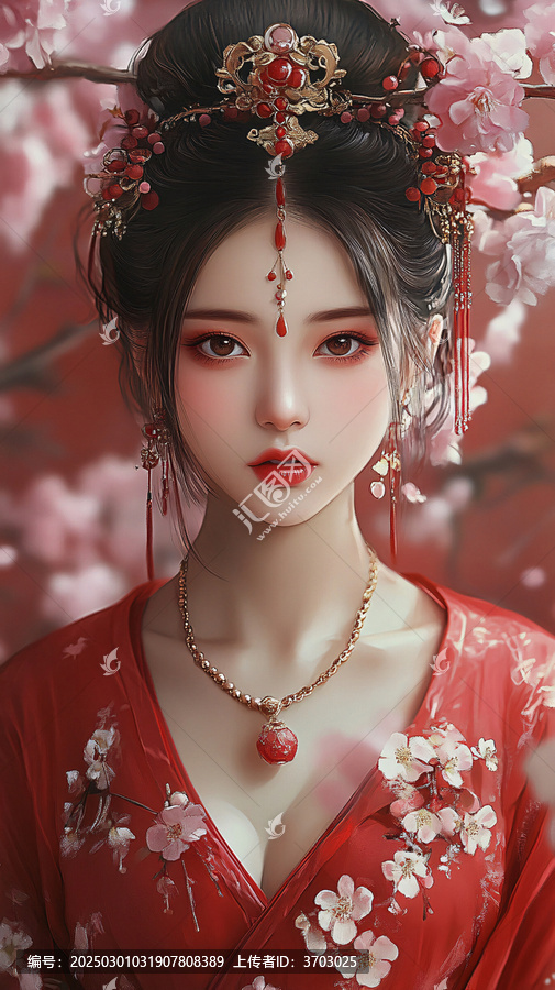 紅衣少女設(shè)計古風(fēng)