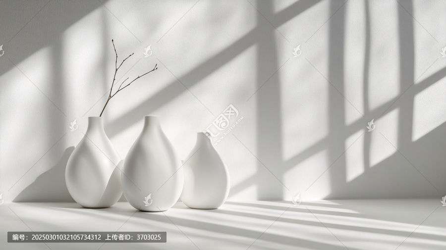 燈光下的花瓶