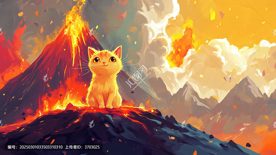 貓?jiān)诨鹕奖媲? title=
