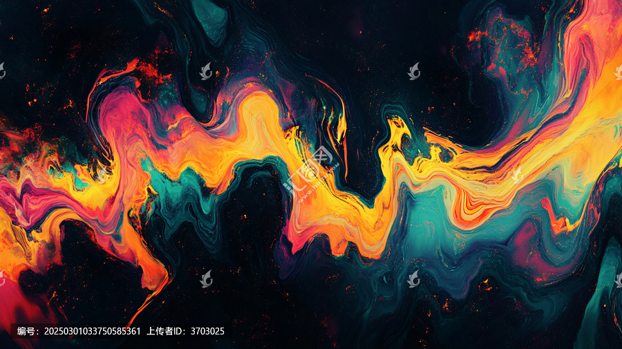 抽象炫彩流體畫