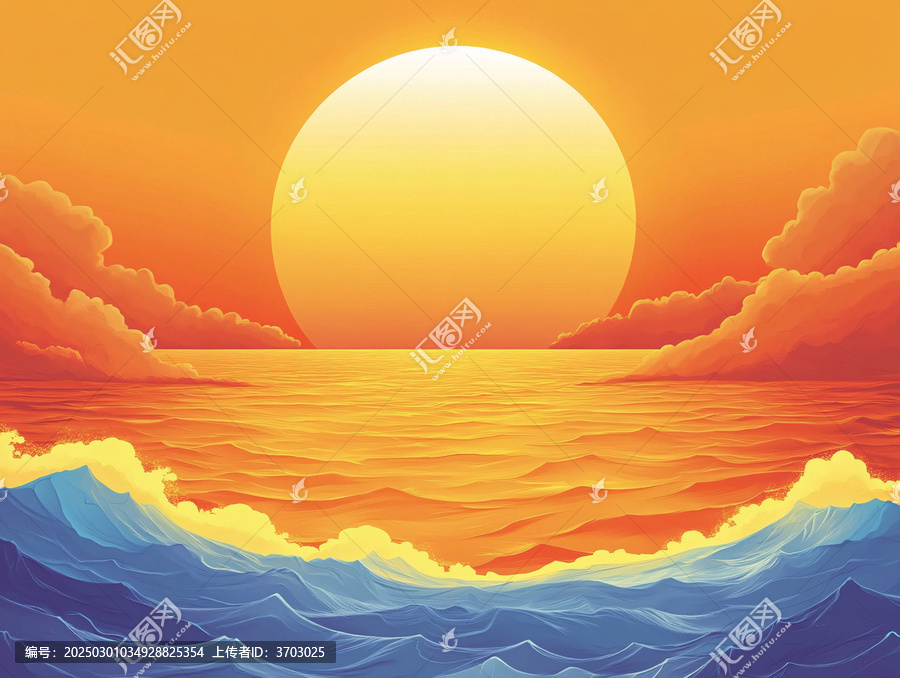 海上落日