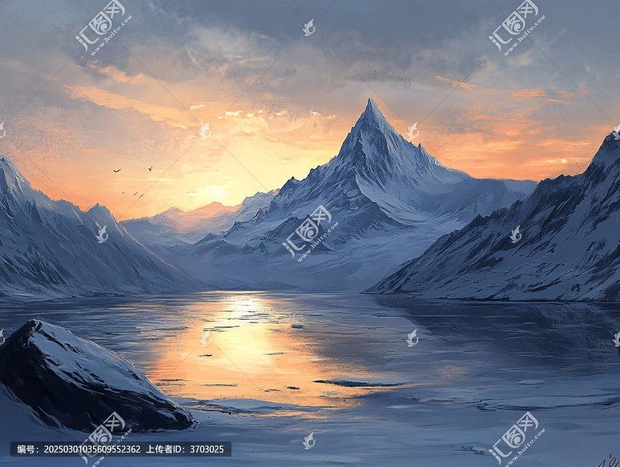雪山原畫