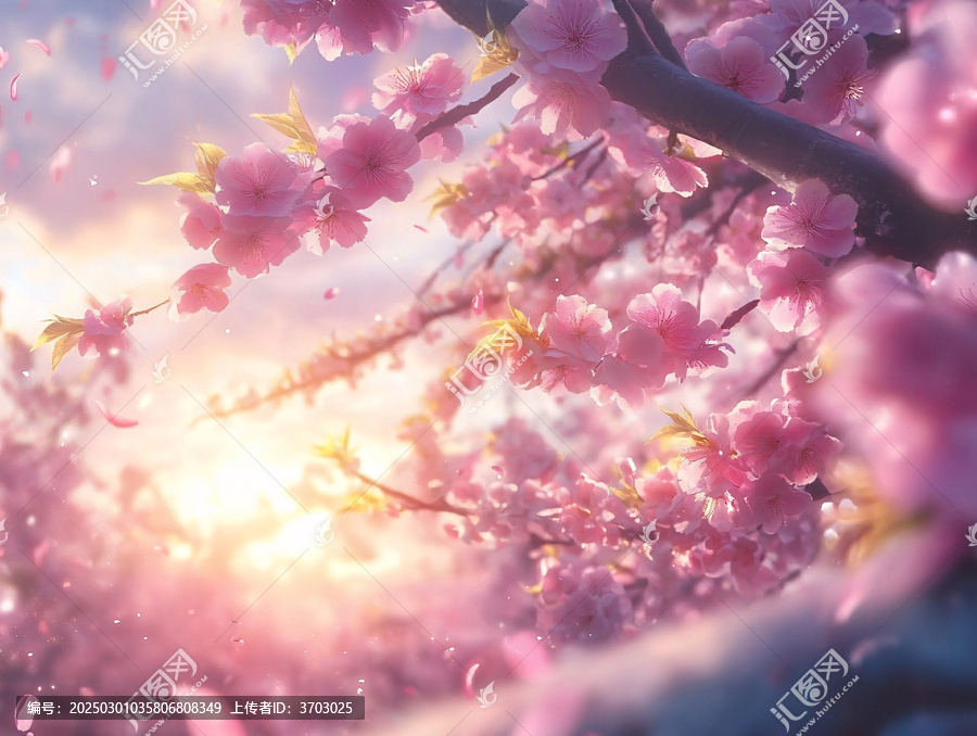 陽(yáng)光照耀桃花