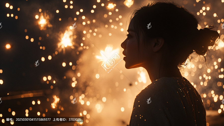 放煙花的少女