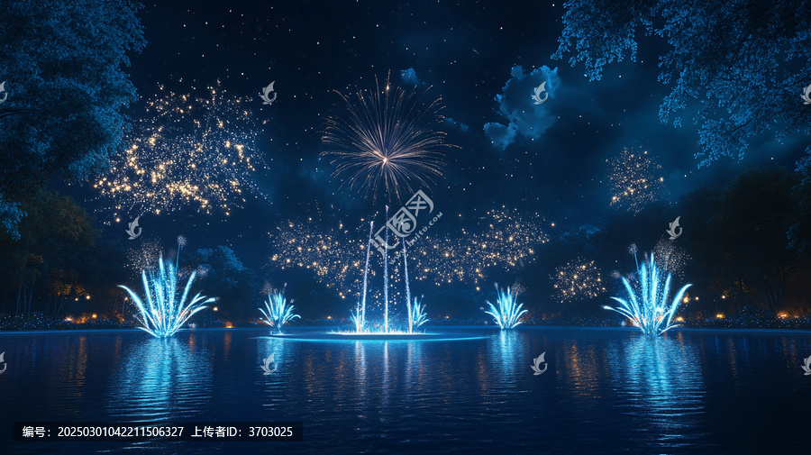 水面焰火