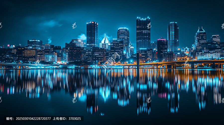城市夜景煙花