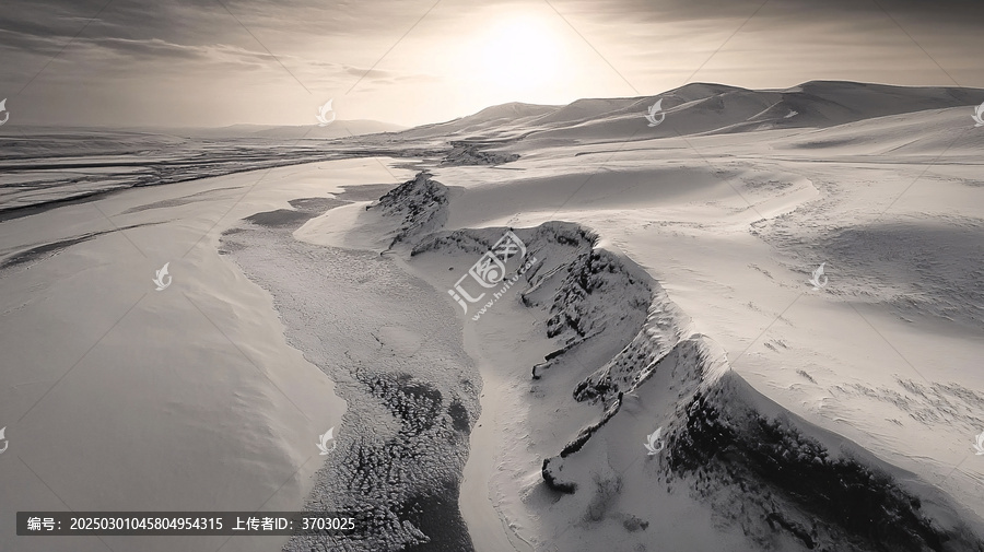 大漠戈壁雪景