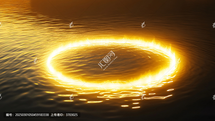 水面金色波光