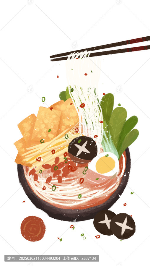 手繪插畫傳統(tǒng)特色美食螺螄粉米粉面條