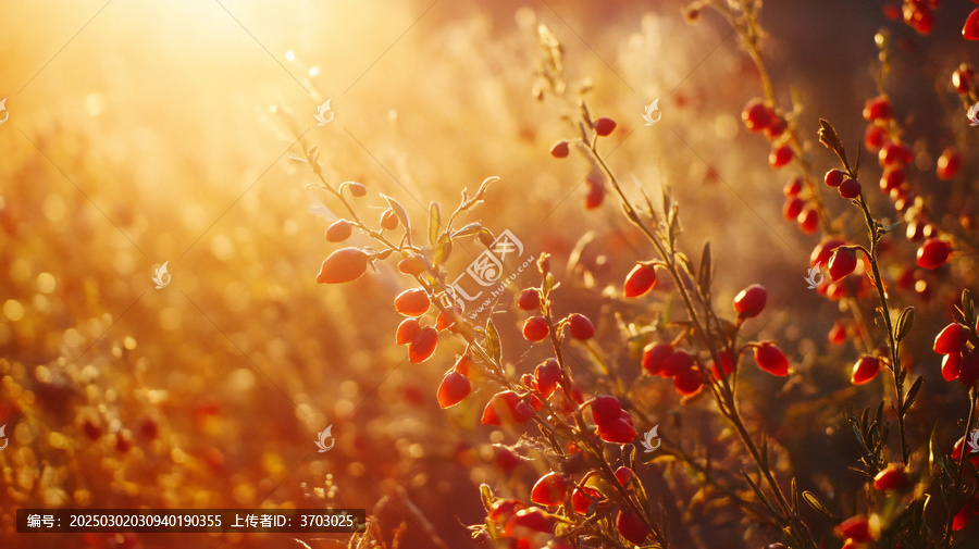 逆光下的紅果