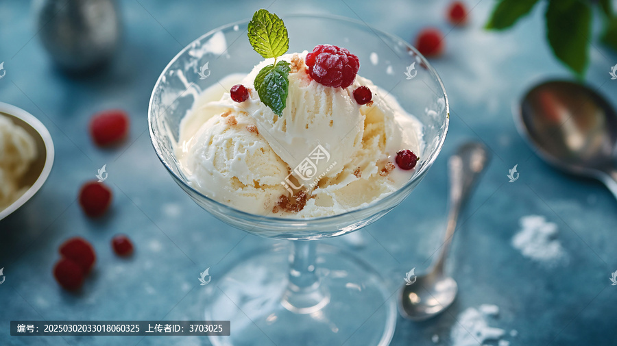 香草冰淇淋美食