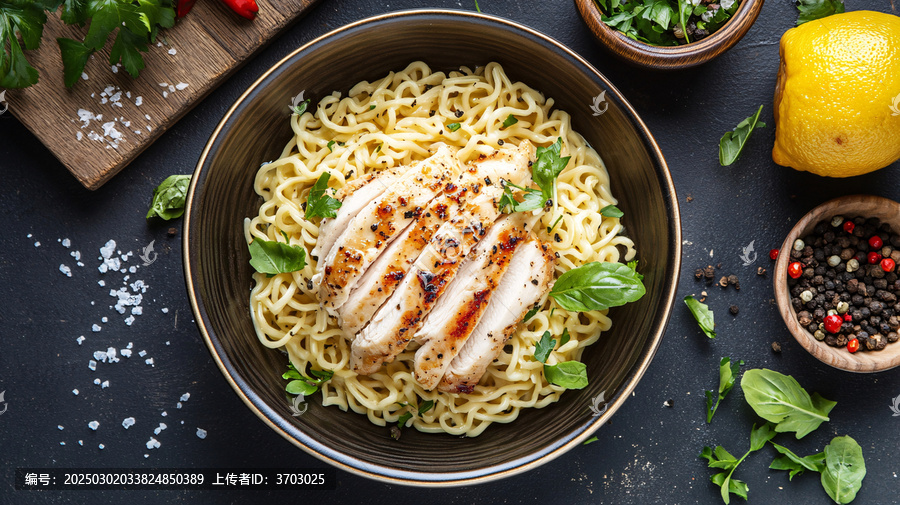 烤雞肉意面