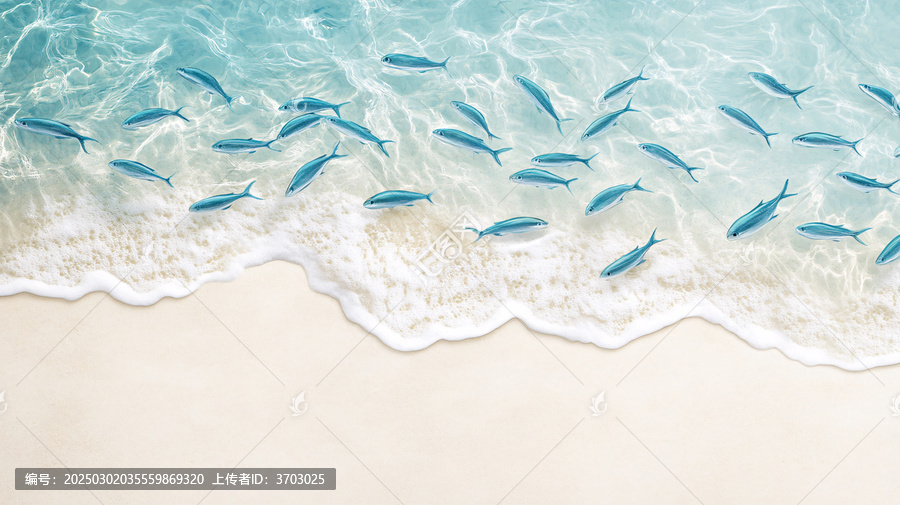 魚群穿梭白沙海灘