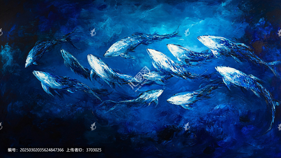 油畫魚群