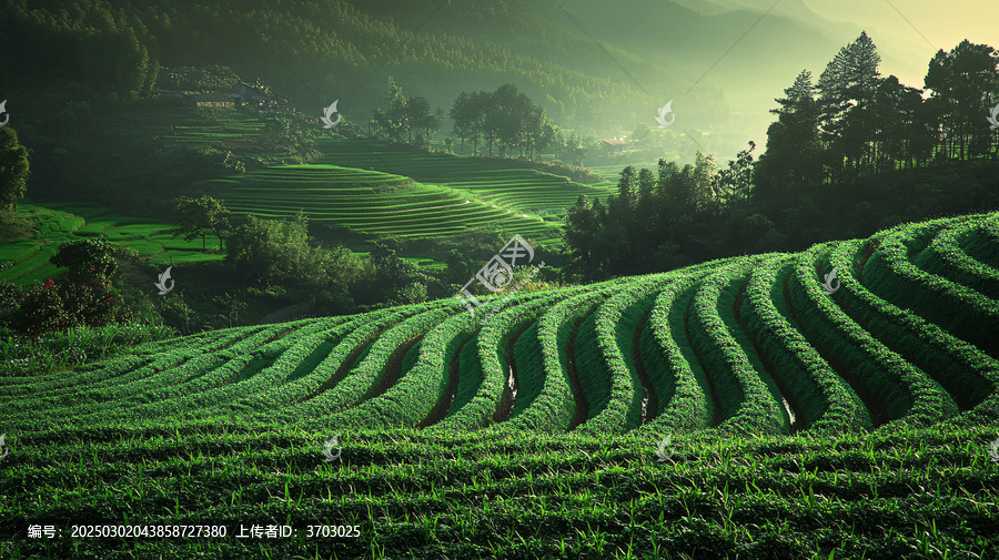 高清茶園圖片