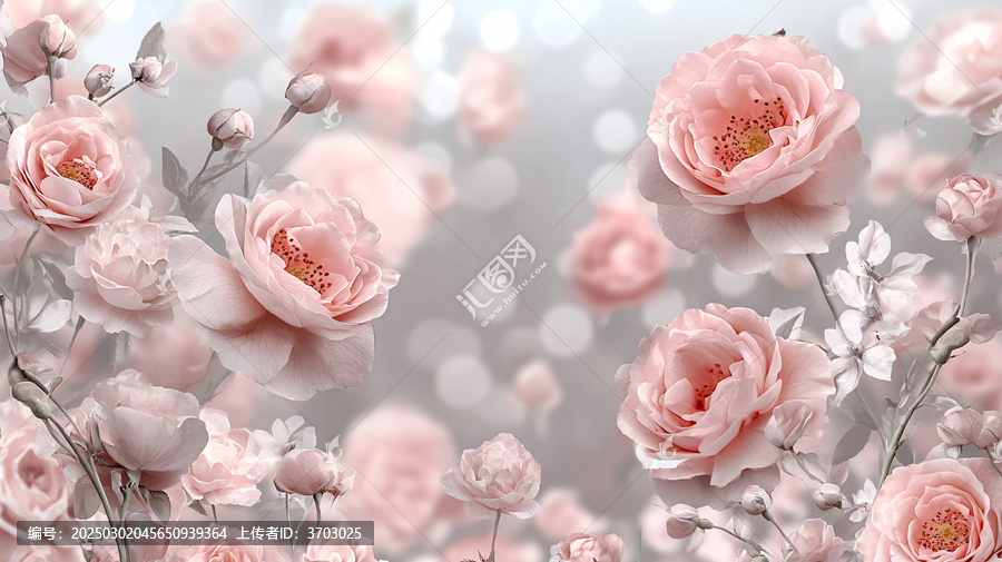 立體玫瑰花藤背景