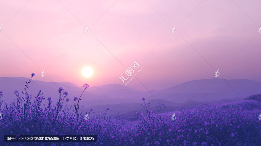 花海夕陽