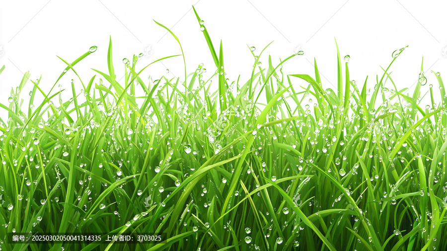 掛滿雨水的草叢