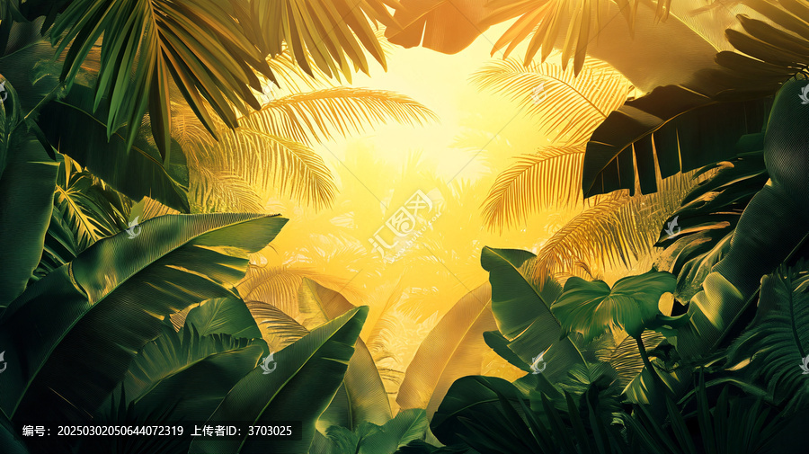 熱帶雨林花草樹木背景