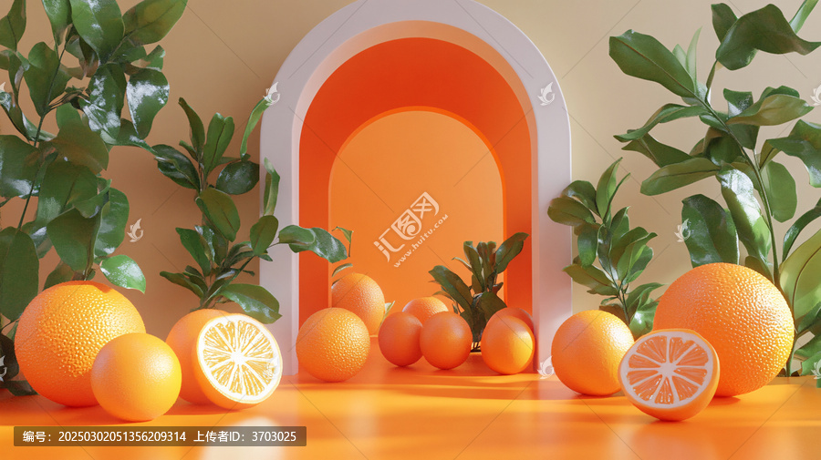 橙子幾何圖案展示