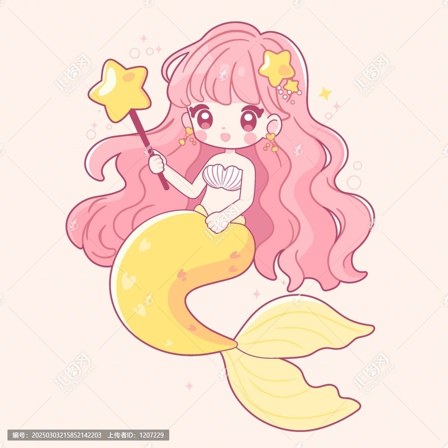 美人魚印花圖案