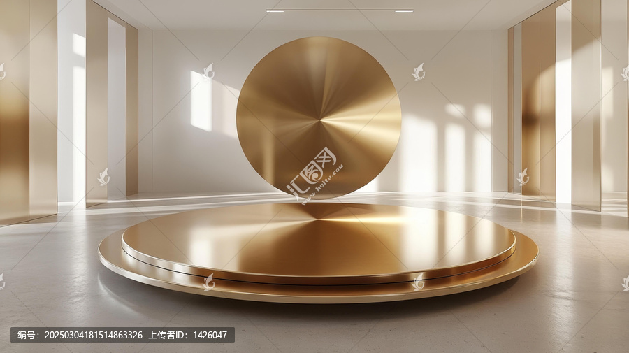 金色幾何展示臺場景