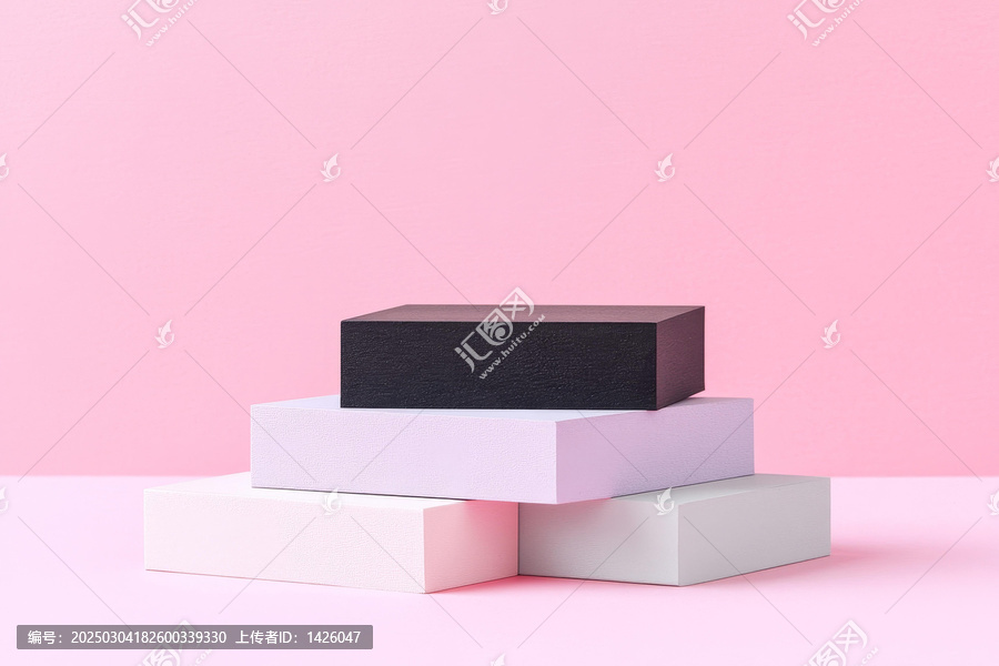 粉色背景上的幾何形狀組合