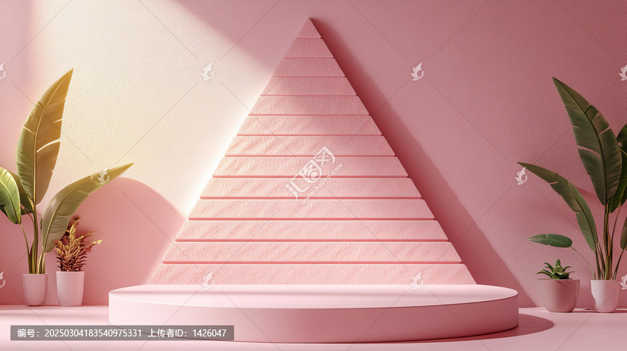 粉色極簡產(chǎn)品展示臺