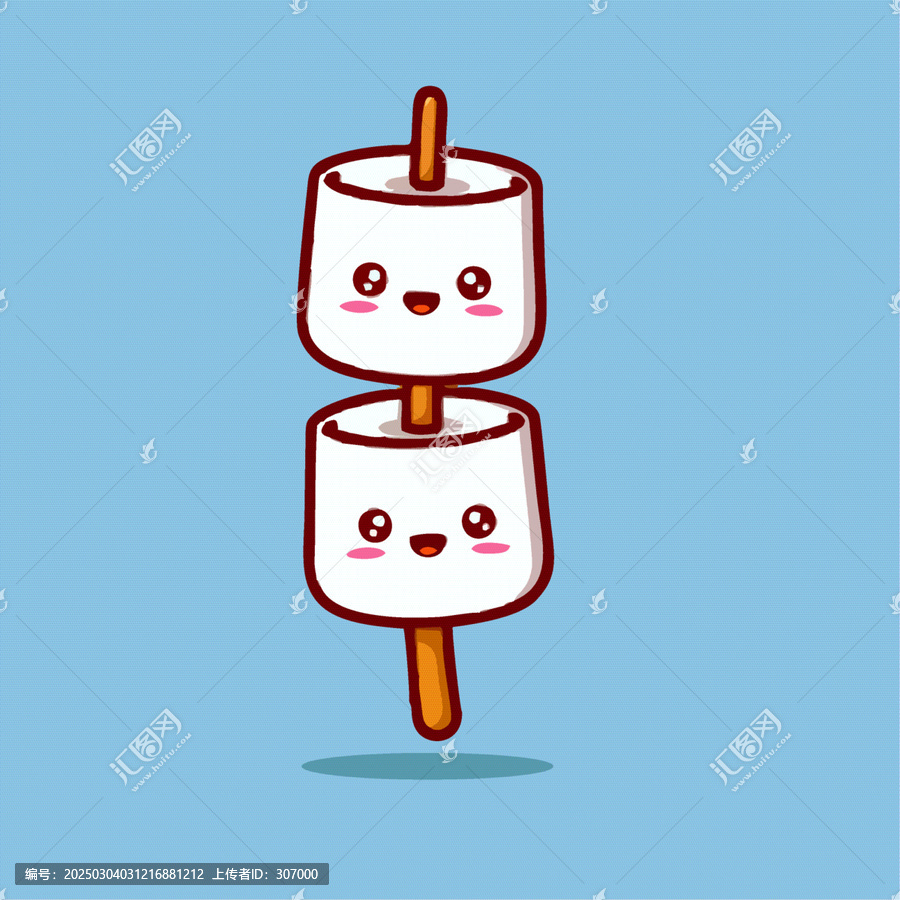 可愛(ài)年糕矢量?jī)和瀹婹版矢量卡通插畫