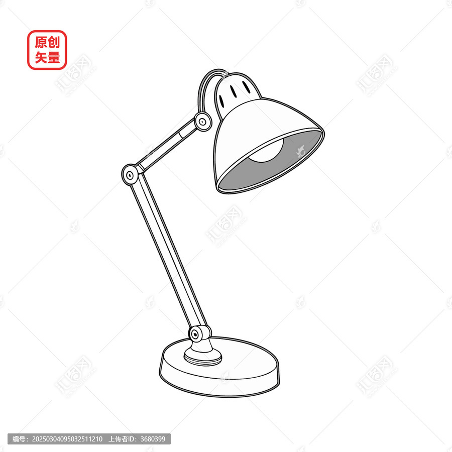 矢量插圖簡(jiǎn)約家用臺(tái)燈