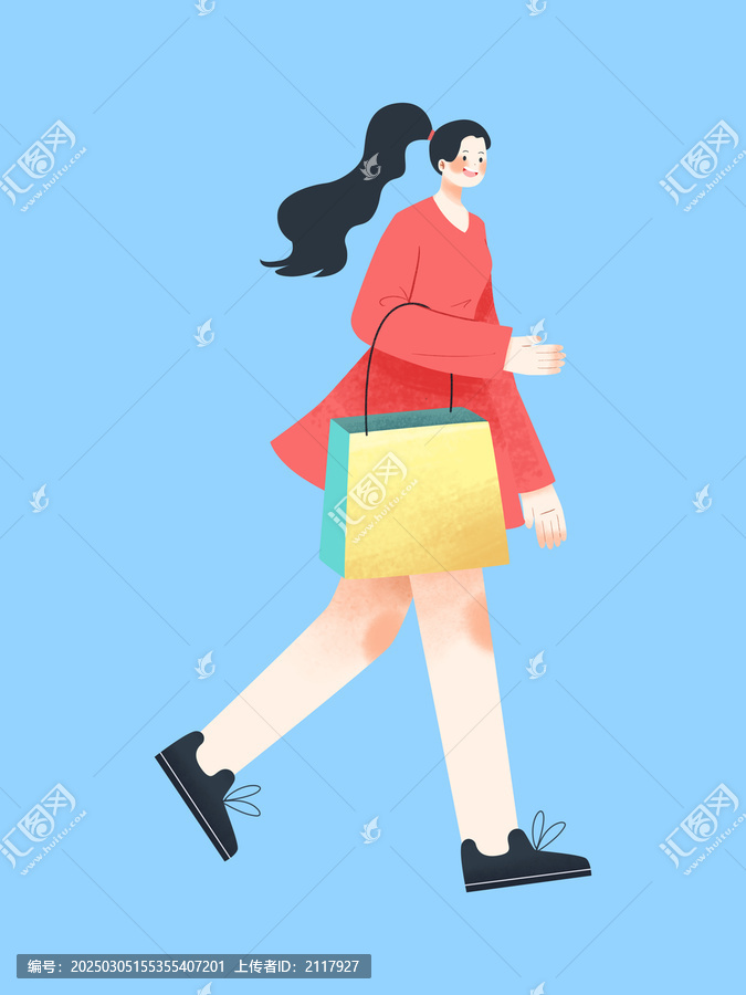 逛街買東西的女人