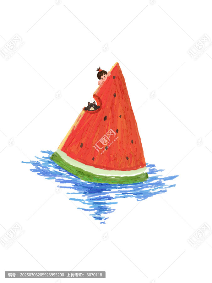 夏天的西瓜和孩子