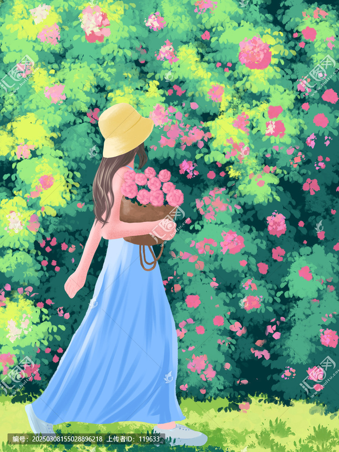 手繪薔薇少女